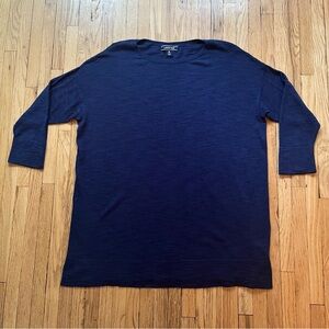 Land's End Blue Sz M Preppy Layering Lightweight Scandi Girl Minimalist Sweater